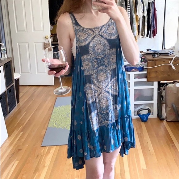 Free People Dresses & Skirts - 🍷Free People Blue Trapeze Dress Size XS